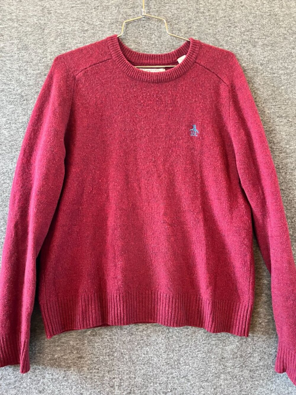 Original penguin by Munsingwear 100% lambswool crew neck long sleeve sweater men